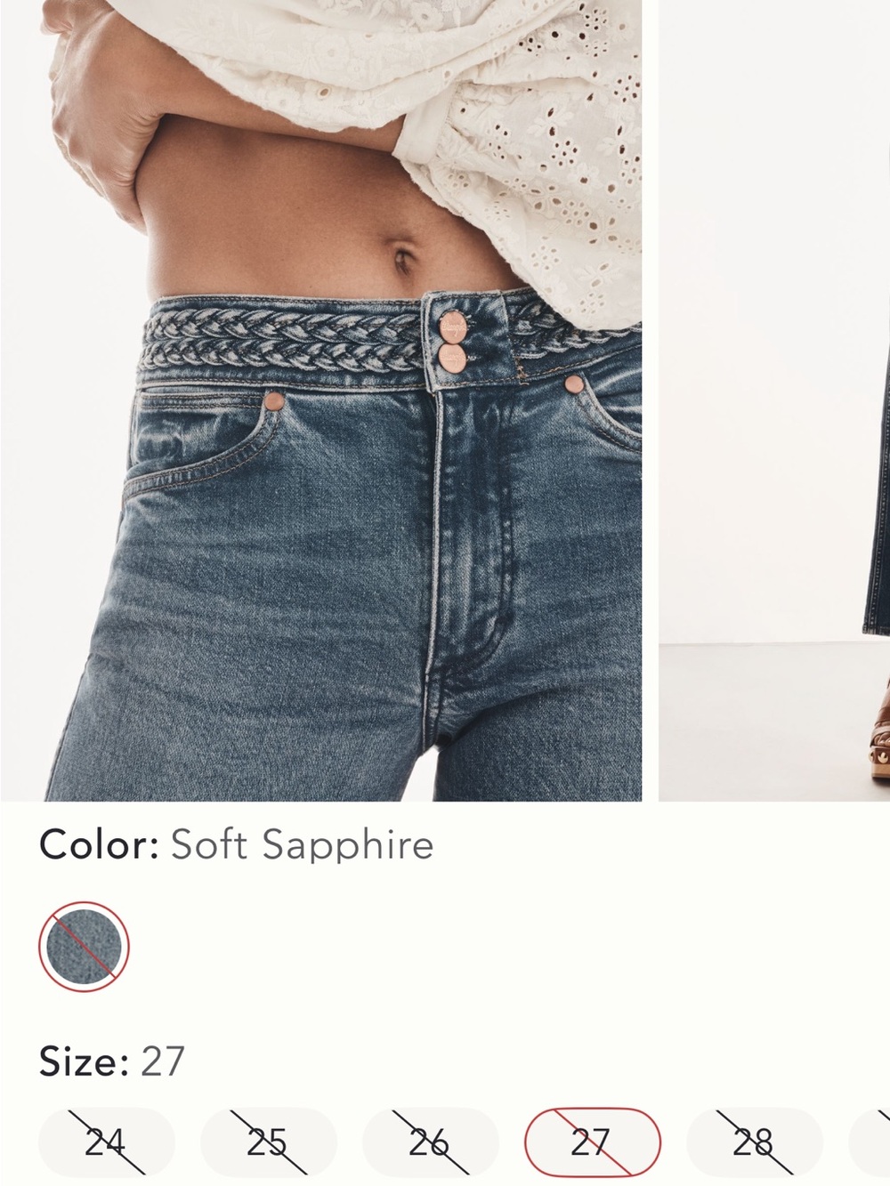 Wrangler Soft Sapphire Braided-Waist Flare Jeans